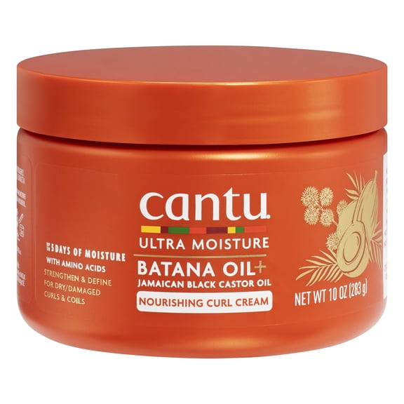 Cantu Ultra Moisture Nourishing Curl Cream with Batana Oil   Jamaican Black Castor Oil, 10 oz
