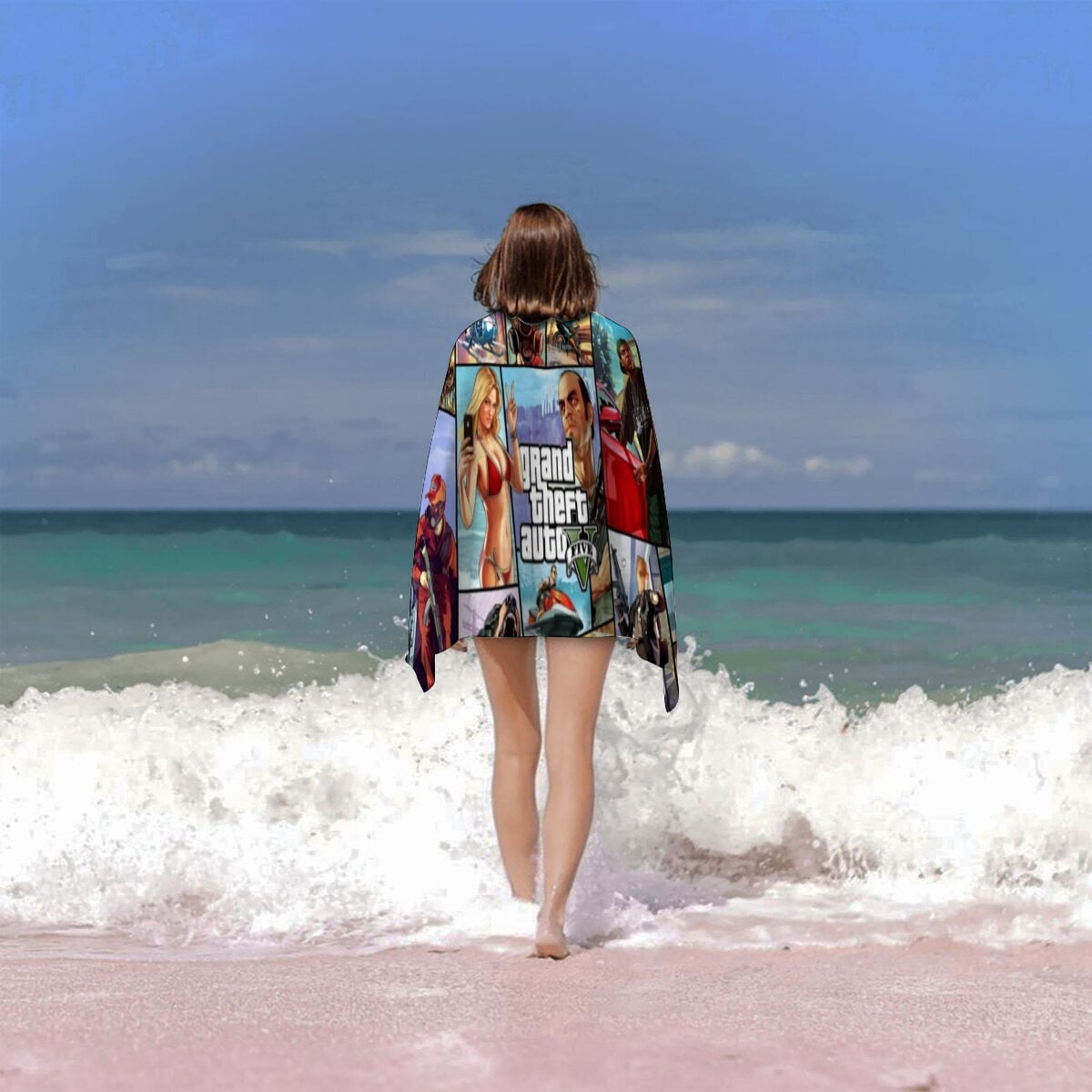 Grand Theft Auto Gra5 Gifts Beach Towel for Women Girl Birthday Inspired Fan Bath Outdoor Music Lover