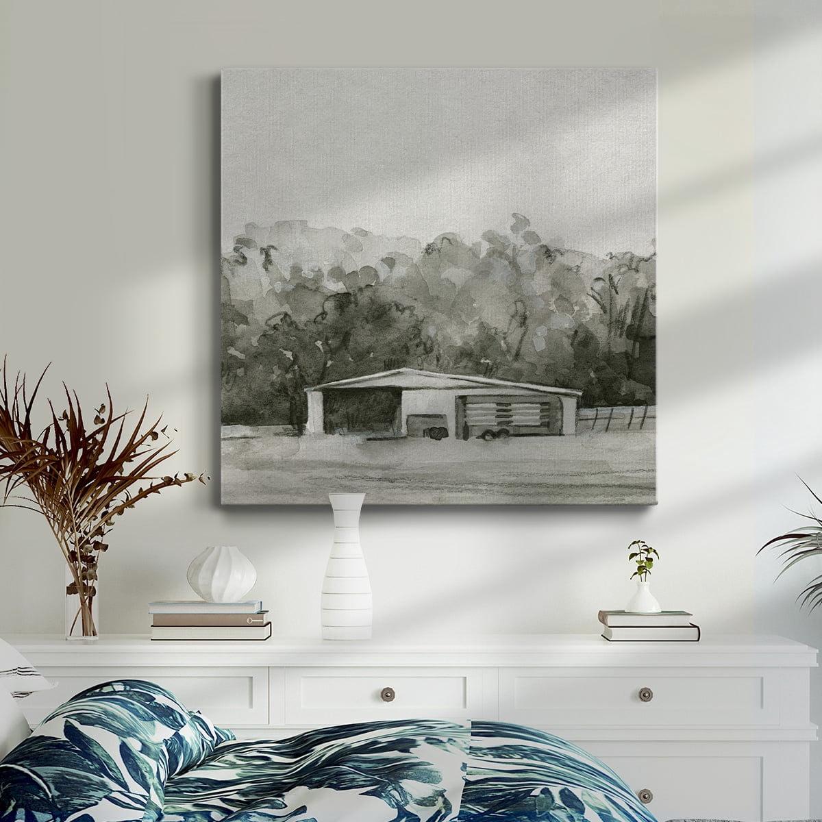 Wexford Home Solemn Barn Sketch II-Premium Gallery Wrapped Canvas, 24" x 24" - Ready to Hang