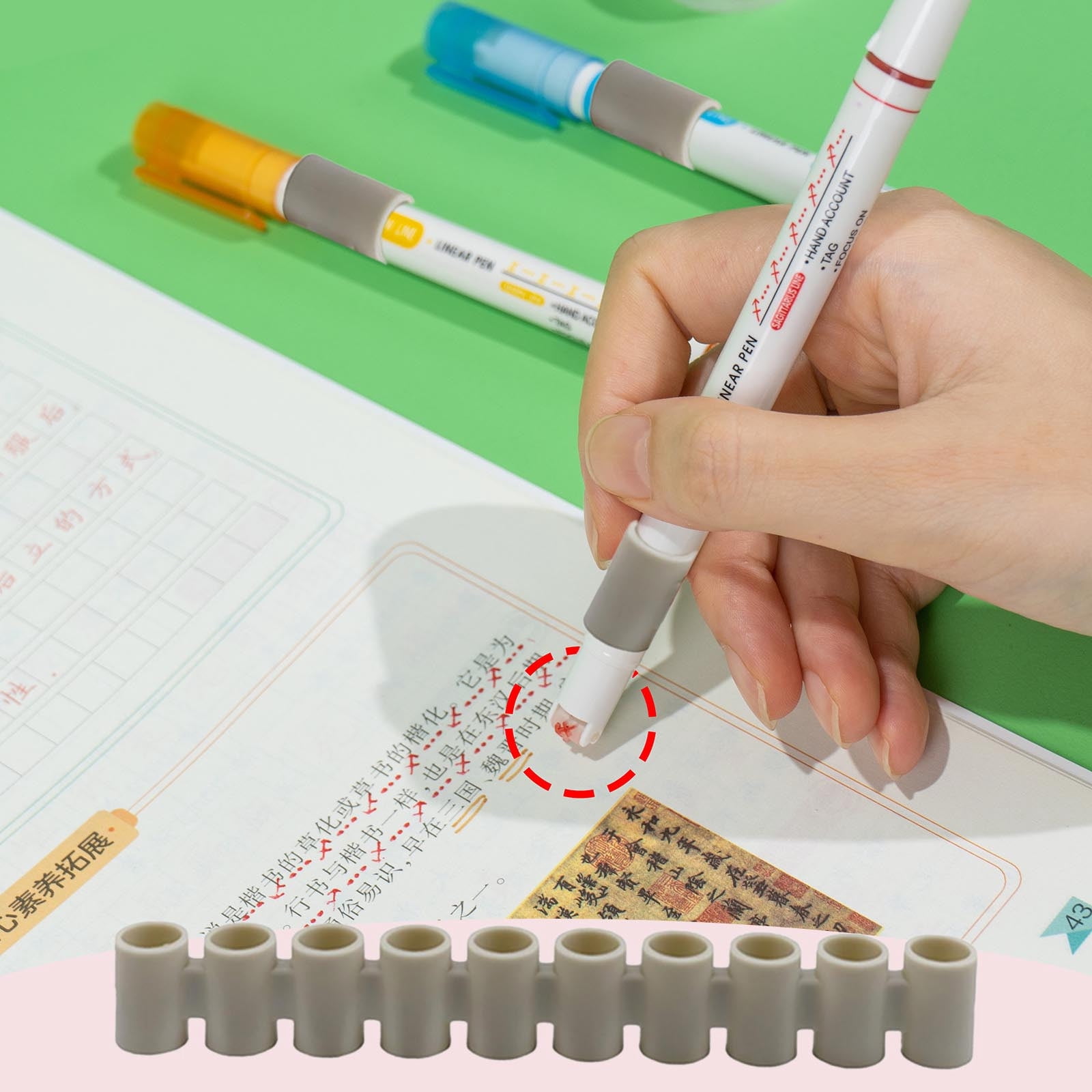 Marker Holders (5 Pack); The Original Marker Silicone Marker Organizers For Broad Tip Colored Marker Sets No More Lost Lids Office&Craft&Stationery