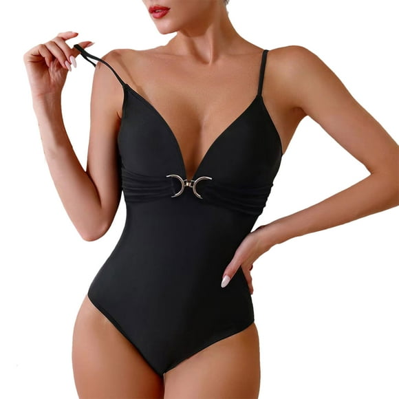 Amzcrzy Swimsuits for Women Sexy Monokini Deep V One Piece Bathing Suits Backless Cheeky Swimwear Semi Thong Bikini