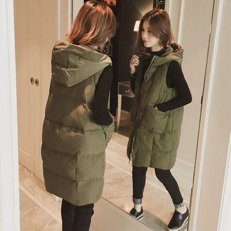 knqrhpse Going Out Tops Outwear Coat Fashion Womens Gilet Tops Jacket Size Vest Hoodie Plus Plus Size Tops Corset Top Womens Tops Army Green S