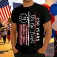 thumbnail image 2 of WAYUTE Mens 250 Anniversary USA Shirt National Flag Colors Patriotic Short Sleeve Crew Neck Tee Casual Holiday Independence Day T Shirts, 2 of 4