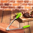 thumbnail image 3 of Pinzas para alimentos de acero inoxidable de 7 pulgadas | Mini pinzas de cocina con agarre de silicona | Servir de precisión, Charcutería, Pan, Bistec, Barbacoa, Postre | Resistente a la oxidación |, 3 of 5