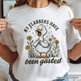 thumbnail image 2 of My Flabbers Have Been Gasted Goose T-Shirt, White and Natural Funny Tee for Humorous Women, 2 of 8