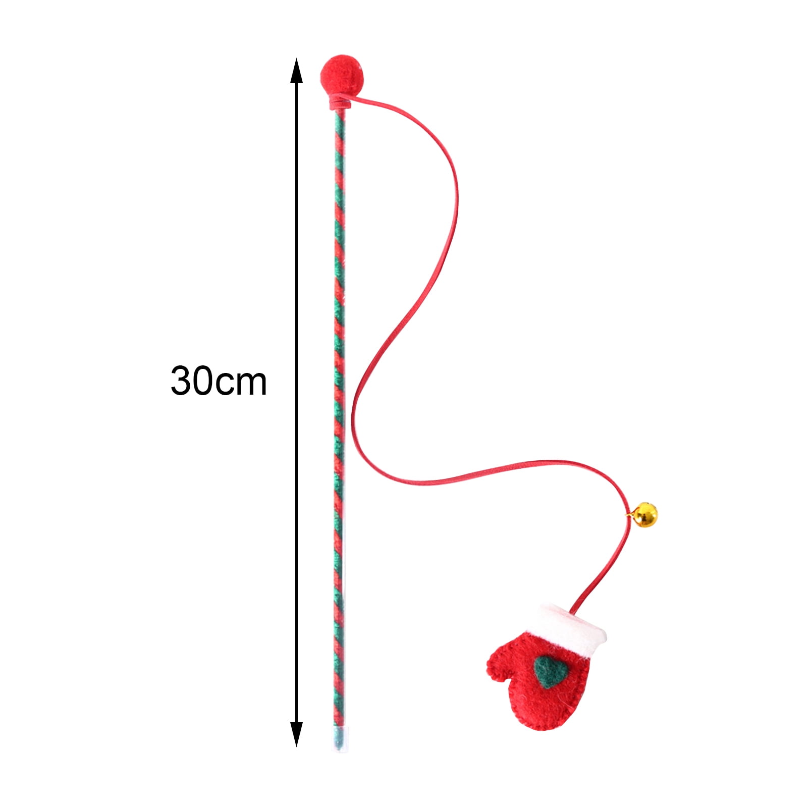 DOPI Cats Wand Toy Christmas Accessories Pet Interactive Soft Cats Teaser Rod Toy with Bell Cats Supplies