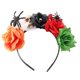 thumbnail image 1 of Tocado de calavera y araña de flores coloridas de Halloween para fiesta de cosplay, 1 of 8