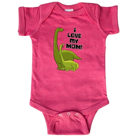 

Inktastic I Love my Mom with Baby and Mommy Brontosaurus Gift Baby Boy or Baby Girl Bodysuit