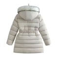 thumbnail image 5 of Staki Toddler Puffer Jacket Girls' Heavyweight Shimmer Puffer Jacket with Hood and Fleece Headband(White,4-5 Years), 5 of 6