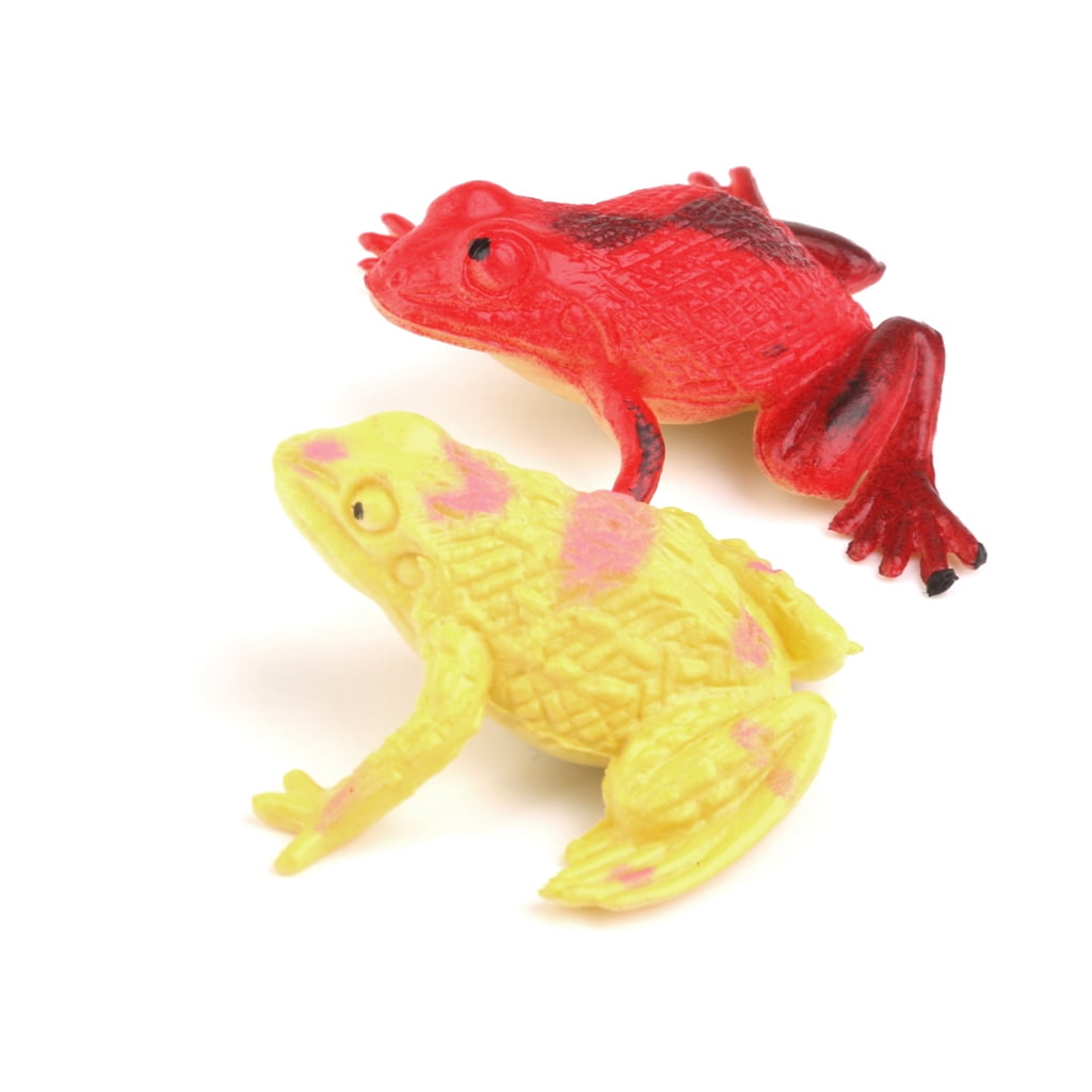 Plastic Small Frog Figures Simulation Decoration Kids Toy Colorful 12PCS 