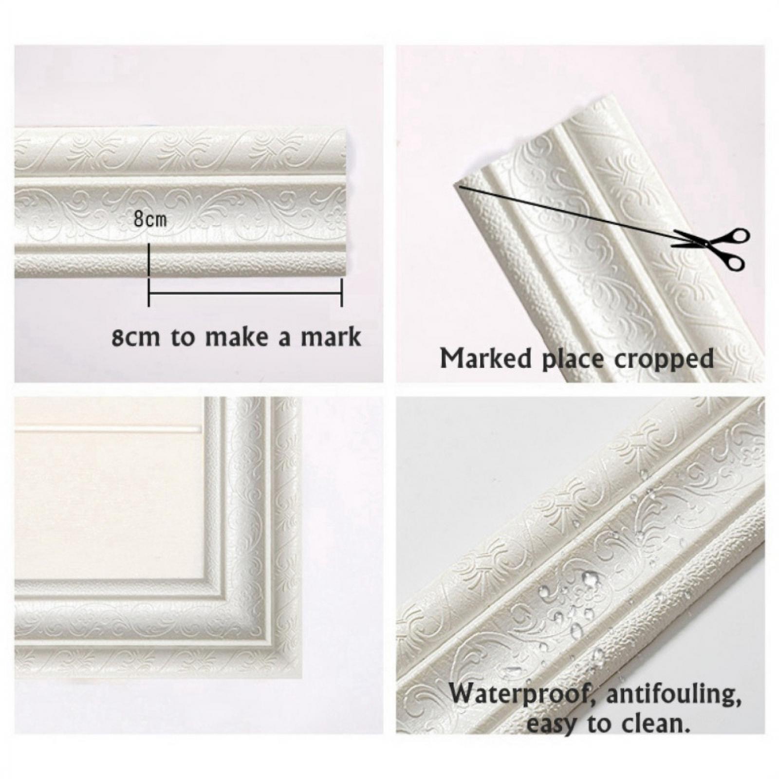3D Self-Adhesive Foam Wallpaper, Waterproof Wallpaper Wall Border Foam Mirror Borders Wall Decor Tiles Sticker for Kitchen Bathroom - image 5 of 8