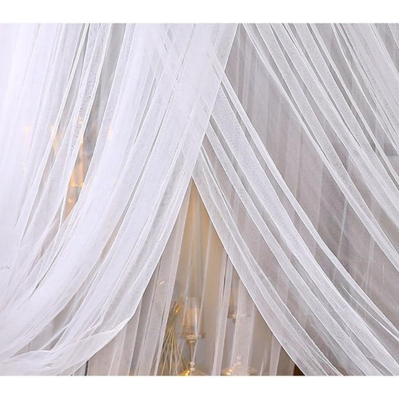 Bed Canopy Lace Mosquito Net for Girls Beds, Unique Princess Play Tent Mesh Canopies Large Lace Dome Curtain Drapes Home & Travel (White)