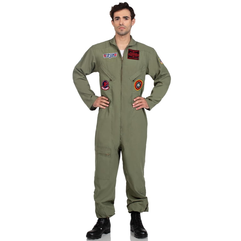 Leg Avenue, Men's Top Gun Flight Suit, XL with Embroidered Patches
