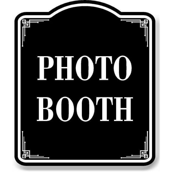 Photo Booth BLACK Aluminum Composite Sign, 8.5"x10"