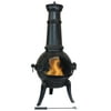 Sunnydaze Pioneer Cast Iron Outdoor Chiminea with Wood Grate and Poker - 42-inch