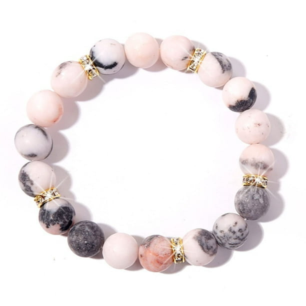 Anti Anxiety Bracelet for Women，Handmade Bracelets ，Chakra Bracelets  Relieve Anxiety and Stress,Gifts for Women in Their (Pink Zebra Stone)