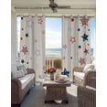 thumbnail image 4 of 4th of July Stars Blackout Curtains 90 Inches Long for Bedroom, US Flag burlap Texture Thermal Insulated Room Darkening Black Out Window Curtain Panels Grommet Drapes for Living Room, 4 of 8