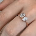 thumbnail image 5 of solitaire jewels 4CT Oval and Radiant Moissanite Toi Et Moi Engagement Ring For Women, 10K Rose Gold, 5 of 6