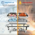 thumbnail image 3 of Jacgood Chafing Dish Buffet Set 4 Pack 8QT, Stainless Steel 2 Pans Food Warmer Set, Rectangular Buffet Server with Tongs & Spoons for Parties, Catering, Banquets, Events, 3 of 9
