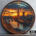 thumbnail image 4 of HELLOYOUNG Vintage London Skyline Tin Sign 8 Inch Round Retro Metal Wall Art Big Ben UK Souvenir Bar Pub Home Decor, 4 of 6