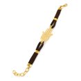 thumbnail image 3 of West Coast Jewelry Women's Polished Hamsa Brown Cord Bracelet, 3 of 4