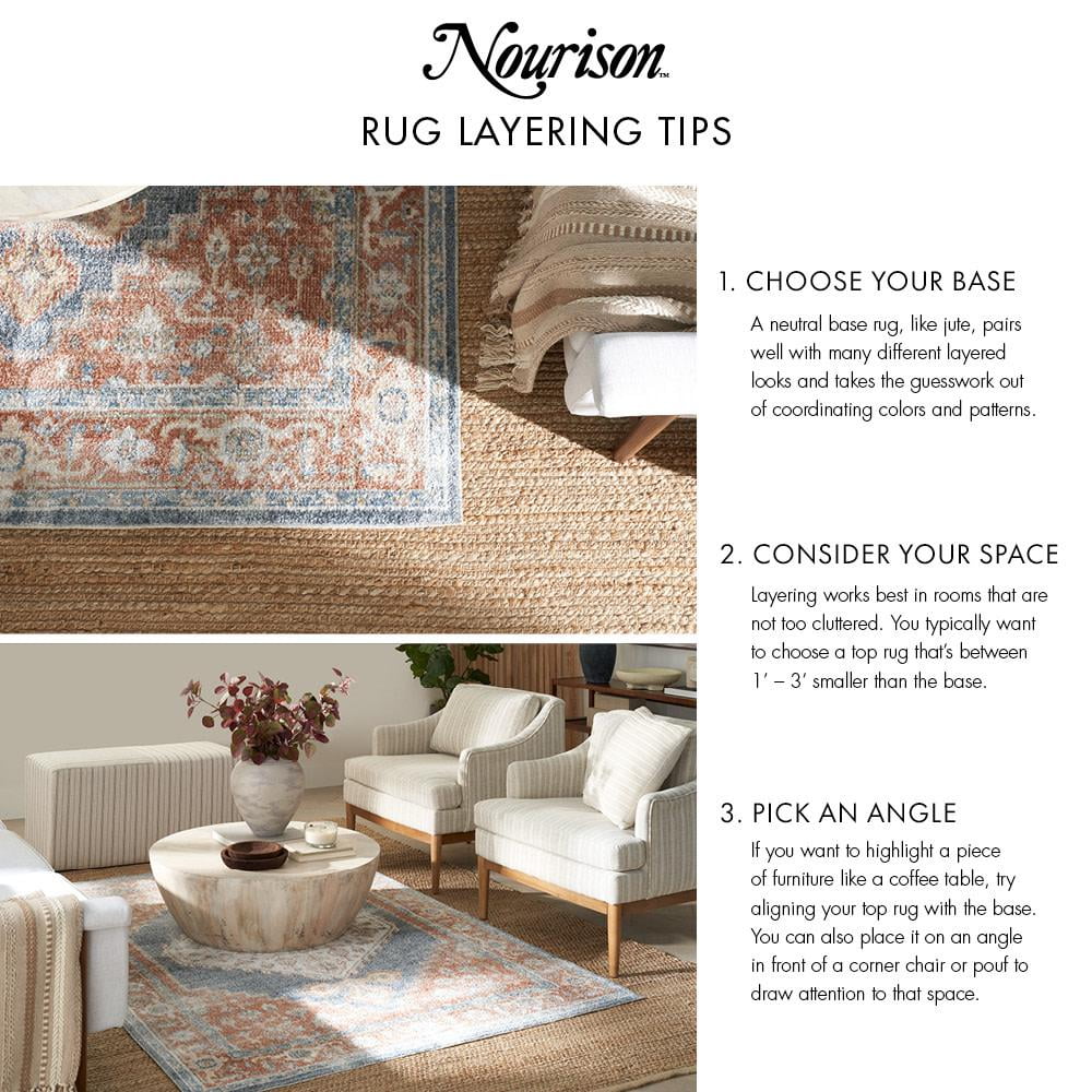 Nourison Natural Jute Solid Bleached 2' x 3' Area Rug (2x3)