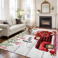 thumbnail image 2 of 5'x7' Area Rugs for Living Room Bedroom, Valentine's Day Washable Rug Carpet Runner Indoor Outdoor, Red Plaid Truck Roses Love Leaves Wood Non Slip Floor Mats Area Rug for Kitchen, Nursery, 2 of 8