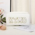 thumbnail image 3 of Bolsa de cosméticos de gran capacidad para viajes y vacaciones, con pegatinas del alfabeto bordadas, para cosméticos y productos para el cuidado de la piel, 3 of 4