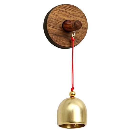 Shopkeepers Bell for Door Opening, Wooden Doorbell Chime with Copper Bell Vintage Entry Alert for Home Office Store Decoration, Small Door Chime for Refrigerator Garden Porch Gift