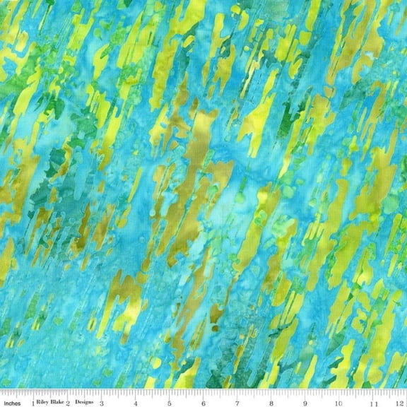 Batiks Lets Play Ball! Streaks Pistachio Cotton Fabric (1 Yard)