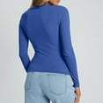 thumbnail image 6 of Baberdicy Long Sleeve Tshirts Shirts for Women Women's Long Sleeve Tops Round Neck Solid Color Slim Fit Casual Layering Tees, Blue3, L, 6 of 7