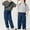 Dark Blue, variant on Zecgelong Cargo Pants For Girls Boys Cargo Jogger Pants Casual Girl's Elastic Waist Cargo Pants With Pockets Girls -Lined Joggers For Winter Size 6-7 Years