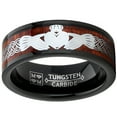 thumbnail image 1 of Men's Tungsten Irish Celtic Claddagh Wedding Band Wood Inlay 8MM Black, 1 of 3
