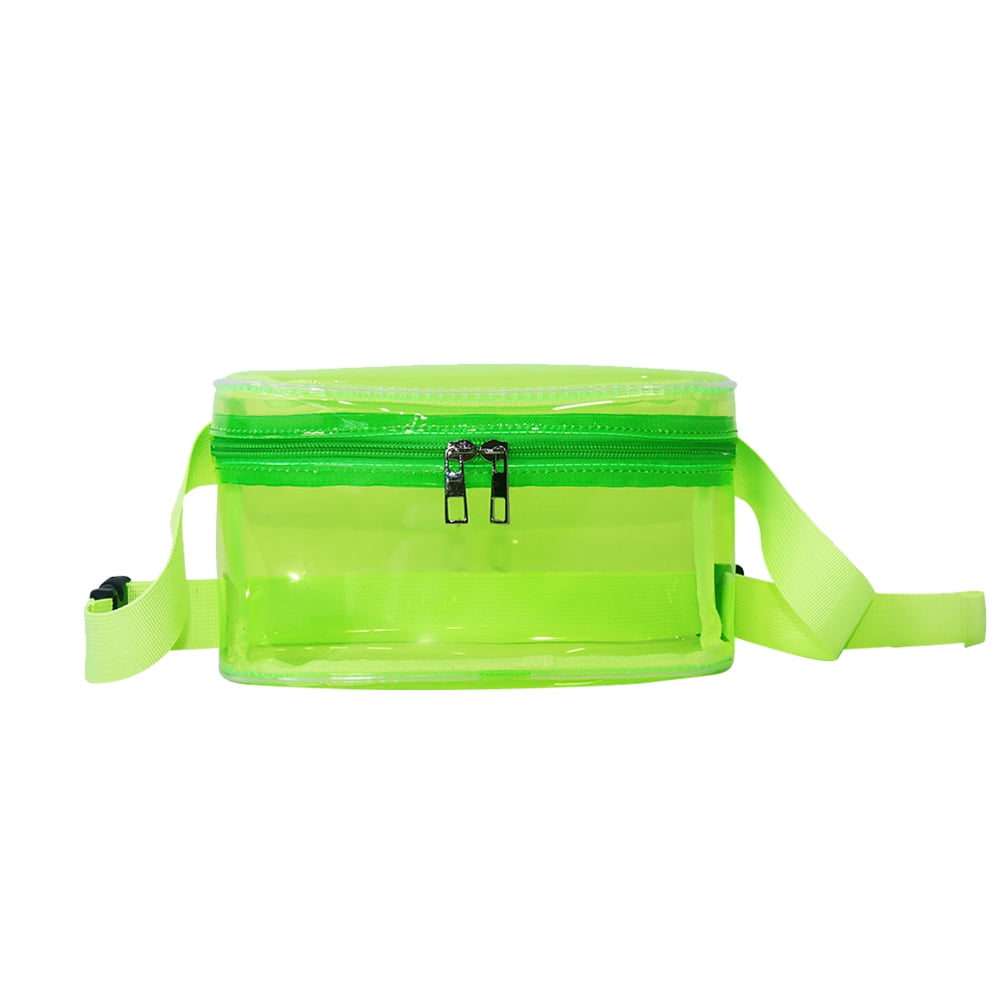 Peggybuy Jelly Candy Color Fanny Pack PVC Clear Women Phone Belt Waist Bag Green Walmart
