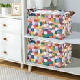 thumbnail image 2 of Yayeee Foldable Storage Basket for Shelves with Handles Waterproof Cloth Bins, Dark Colorful Circles, 2 of 7