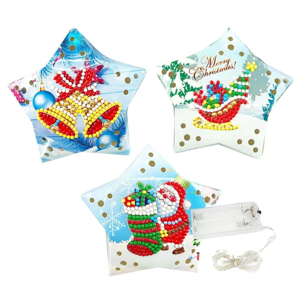 Kit de manualidades con lámpara de estrellas y diamantes, luces LED colgantes para regalo Estilo 2