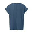 thumbnail image 4 of vigerkar Women's Tops Dressy Casual Eyelet Embroidery Ruffle Short Sleeve Blouses Summer Tops Baggy Shirts (Blue, XXL), 4 of 8