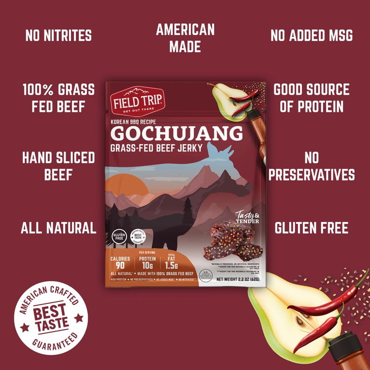 Field Trip Korean BBQ Beef Jerky (Pack of 9) 2.2 oz