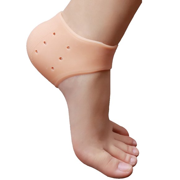 Feet Care Socks Silicone Moisturizing Gel Heel Socks With Hole Cracked Foot Skin Sports Socks Sock Beige