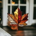 thumbnail image 4 of Maple Leaf Window Hanging Stained Glass Fall Hanging Decoration, Farmhouse Autumn Sun Catchers Indoor Thanksgiving Wall Art Decor (A), 4 of 5