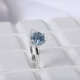 thumbnail image 4 of Aquamarine Round cut gemstone engagement ring 925 sterling silver ring, birthday gift for her, 4 of 5