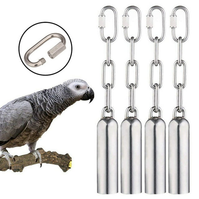 Stainless Steel Bell Bird Toys Rattle Bird Cage Toys Parrot Toys with Bell