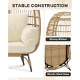 thumbnail image 5 of Senfot Rattan Egg Chair with Cushion - Outdoor Leisure Egg Chair for Living Room, Bedroom, Terrace, Backyard, and Balcony Beige, 5 of 7