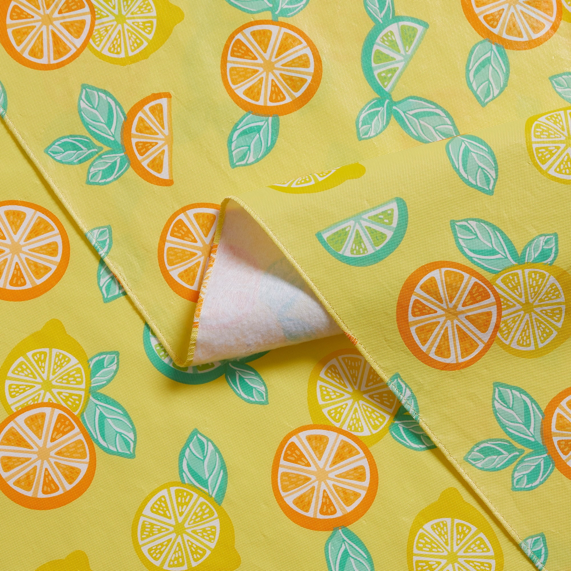 Mainstays Yellow Citrus PEVA Tablecloth, Spring & Summer, 60"W x 84"L Rectangle, for Outdoor and Indoor
