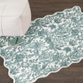 thumbnail image 2 of Mainstays Green Feather Faux Fur Scalloped Indoor Area Rug, 4'x5'6", 2 of 8