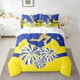 thumbnail image 2 of Castle Fairy Cheer Theme Bedding Comforter Set 7 Pieces,Yellow Blue Full Bedding Set Lightweight for Adults Female Women,Dreamy Princess Glitter Fitted Sheet Flat Sheet,Lightweight Room Decor, 2 of 8