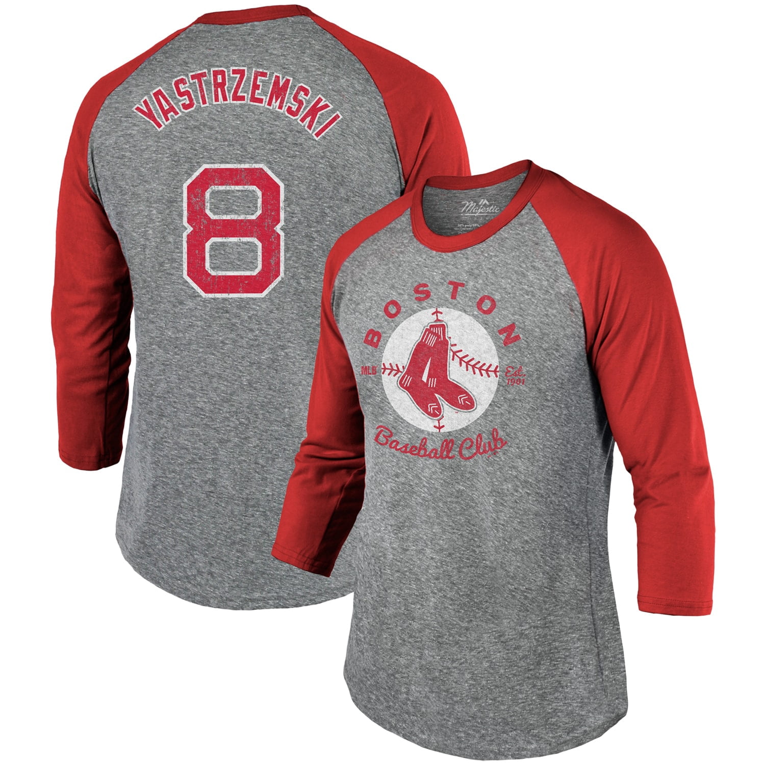 Carl Yastrzemski Boston Red Sox Majestic Threads Cooperstown Collection Name & Number Tri-Blend 