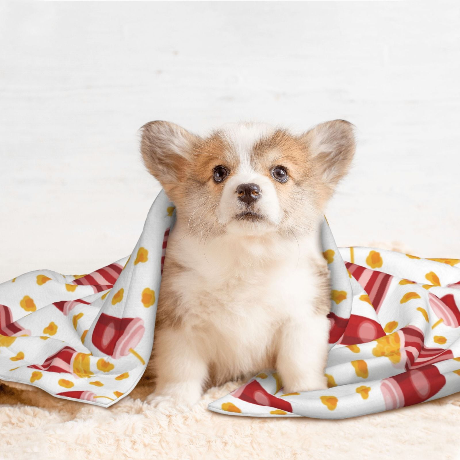 Naloa Popcorn Dog Blanket, 3 Sizes Cat Blanket for Indoor Cats Large Medium Small Dog Gifts-Large
