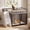 Black+White, variant on Advwin 37" Loft-Style Dog Crate Furniture with Stairs & Storage Shelves, Heavy Duty Wooden Indoor Dog Kennel with Lockable Door & Wheels, Detachable Pet Cage for Small & Medium Dogs, Black+Walnut
