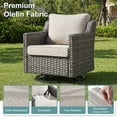 thumbnail image 5 of Opohoro 5 Piece Outdoor Rattan Fire Pit Set with Swivel Rocker Chairs and Square Fire Pit Table, All-Weather Wicker Conversation Set for Porch, Deck, Balcony, 5 of 14